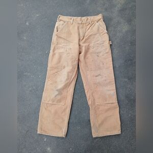 Carhartt Men's Brown Double Knee Canvas Pants Sz 31x30 Distressed